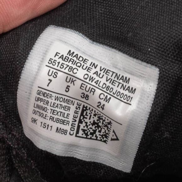 Converse All Star Lux Zip Shroud Womens Hidden Wedge Sneaker Black Leather Sz 7 - Picture 7 of 8